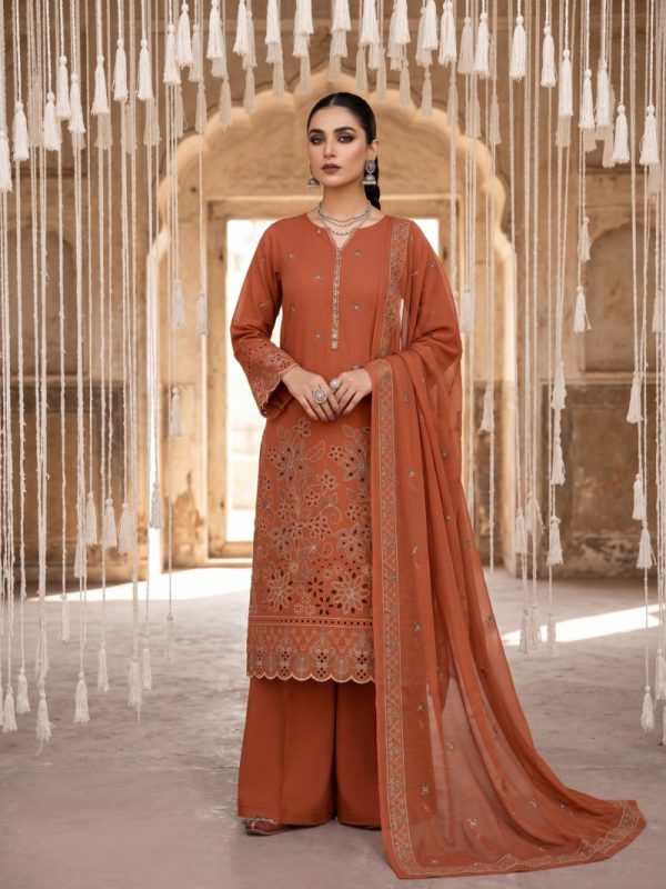 EID Collection – 3PC Chicken Kari Lawn Suit | Pret Collection | Lehaza Pakistani Clothing