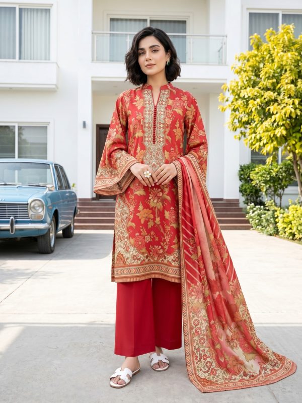 3PC Crystal Printed Lawn | Lehaza Pakistani Clothing