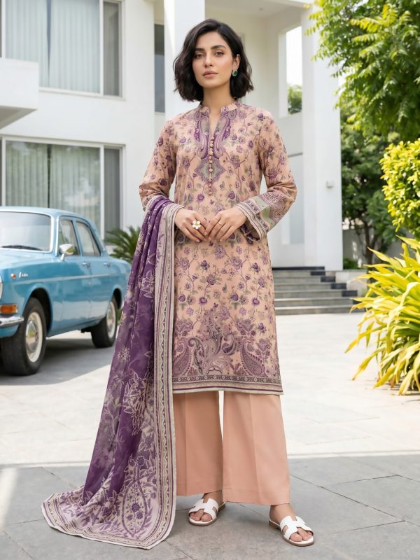 3PC Crystal Printed Lawn | Lehaza Pakistani Clothing