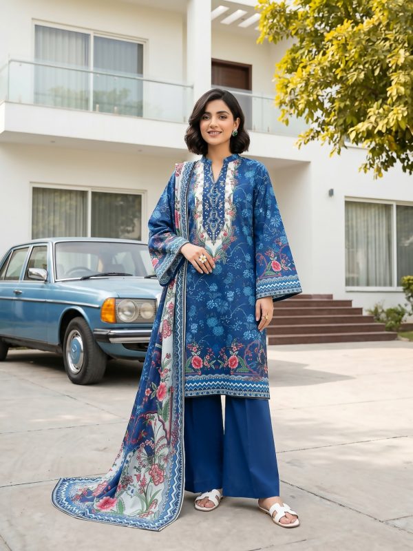 3PC Crystal Printed Lawn | Lehaza Pakistani Clothing