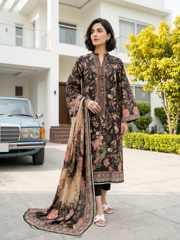 3PC Crystal Printed Lawn | Lehaza Pakistani Clothing