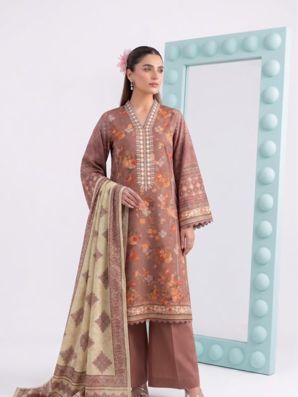 3PC Crystal Embroidered Lawn | Lehaza Pakistani Clothing