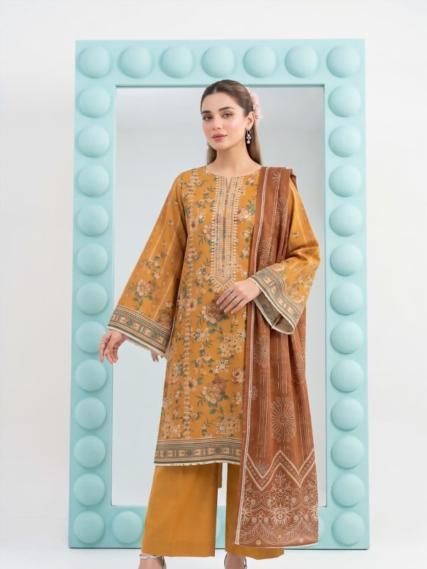 3PC Crystal Embroidered Lawn | Lehaza Pakistani Clothing