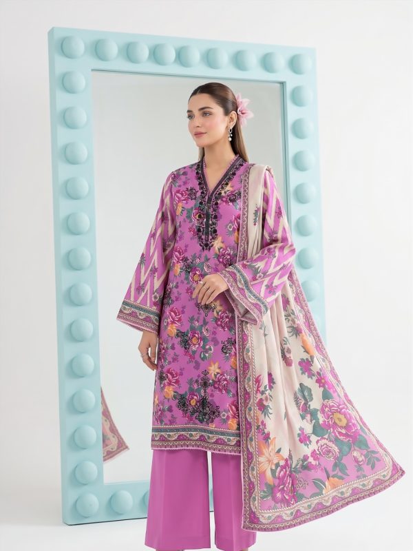 3PC Crystal Embroidered Lawn | Lehaza Pakistani Clothing