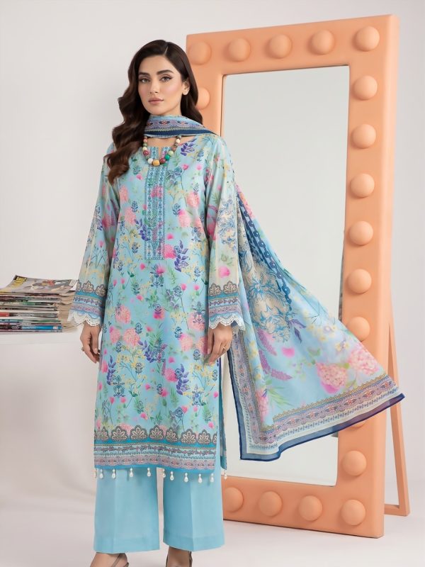 3PC Crystal Embroidered Lawn | Summer Collection | Lehaza Pakistani Clothing